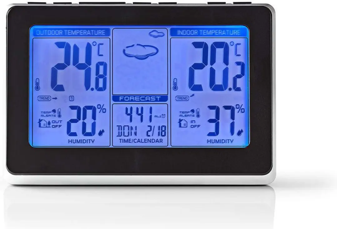 Nedis Weerstation Binnen & Buiten - Zwart
