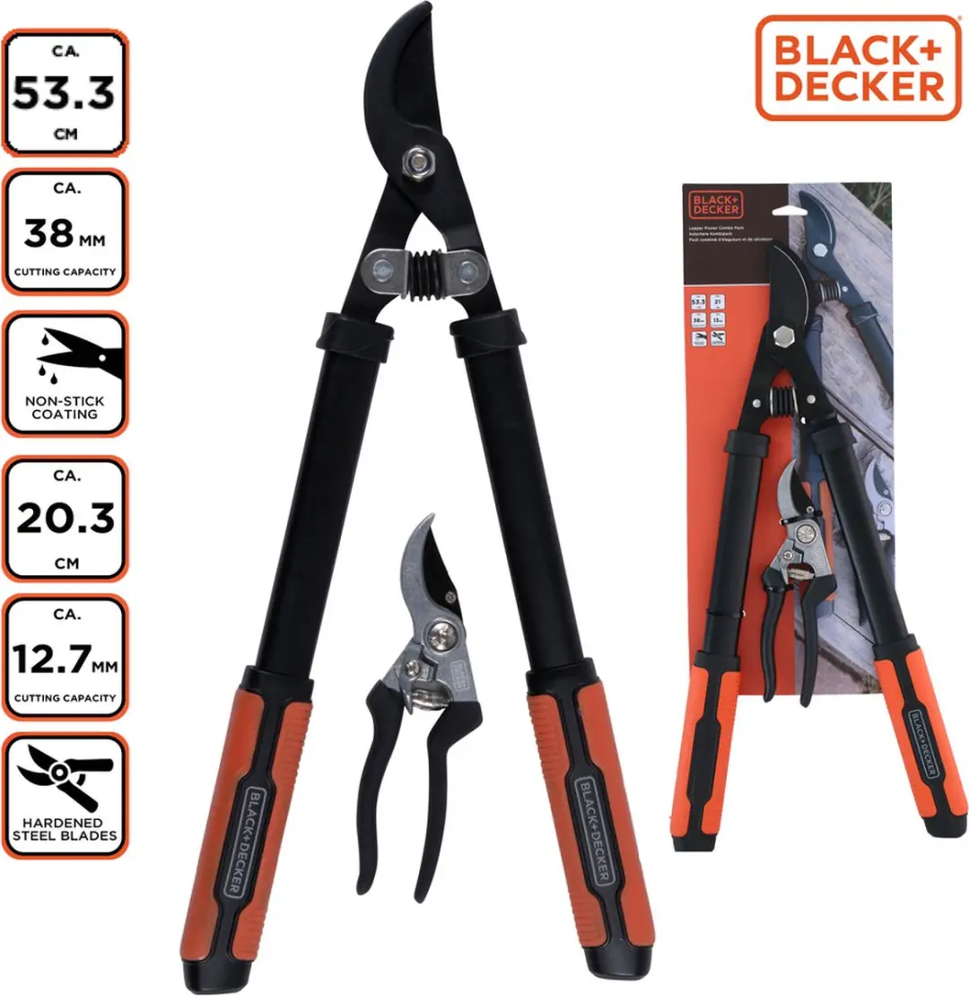 BLACK+DECKER Snoeigereedschap 2-delig