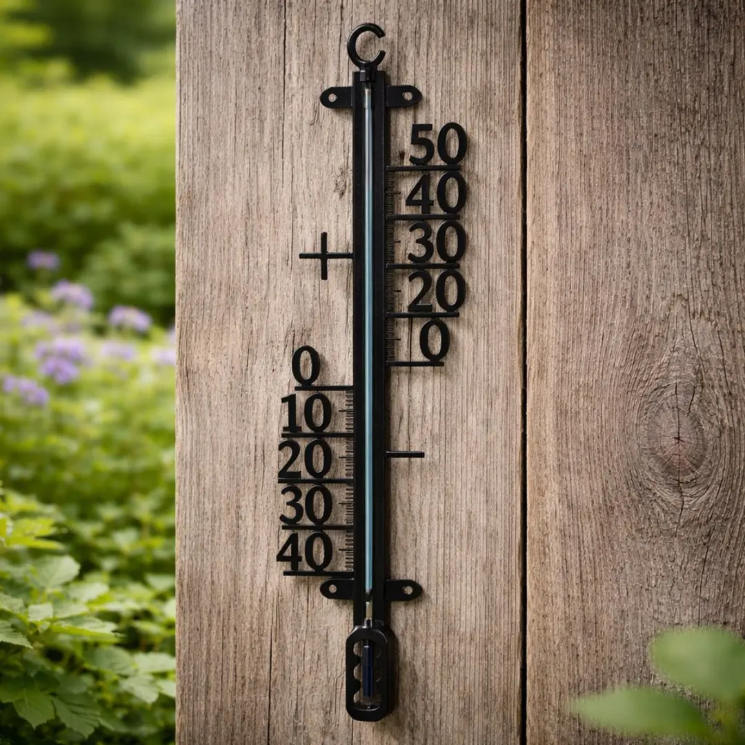 Talen Tools Buitenthermometer Metaal 38cm - Zwart