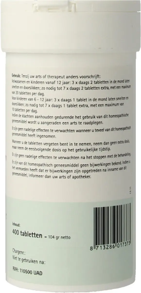 Pfluger Schüssler Zout nr 8 Natrium Chloratum D6 - 400 Tabletten