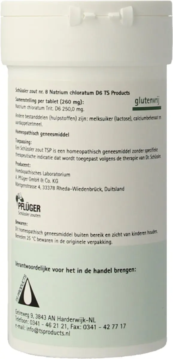 Pfluger Schüssler Zout nr 8 Natrium Chloratum D6 - 400 Tabletten