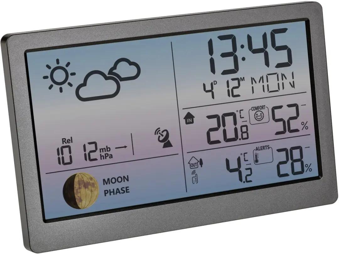 TFA Dostmann LUNA SKY Draadloos Weerstation - 12 uur voorspelling - Grijs