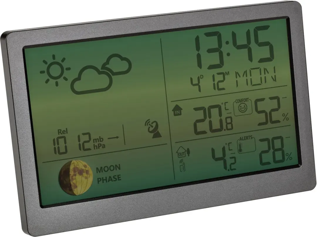 TFA Dostmann LUNA SKY Draadloos Weerstation - 12 uur voorspelling - Grijs