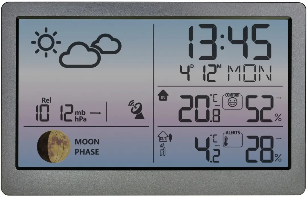 TFA Dostmann LUNA SKY Draadloos Weerstation - 12 uur voorspelling - Grijs