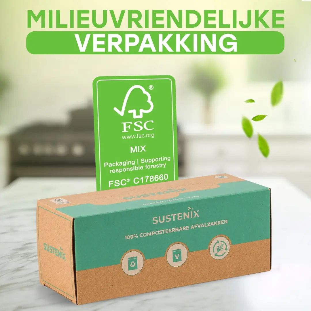 Sustenix Biozakken 3L Groene Composteerbaar - 250 Stuks - afbeelding 6 van 6