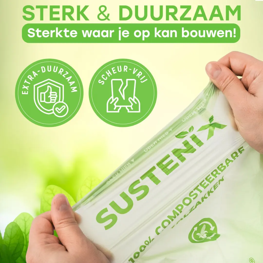 Sustenix Biozakken 3L Groene Composteerbaar - 250 Stuks