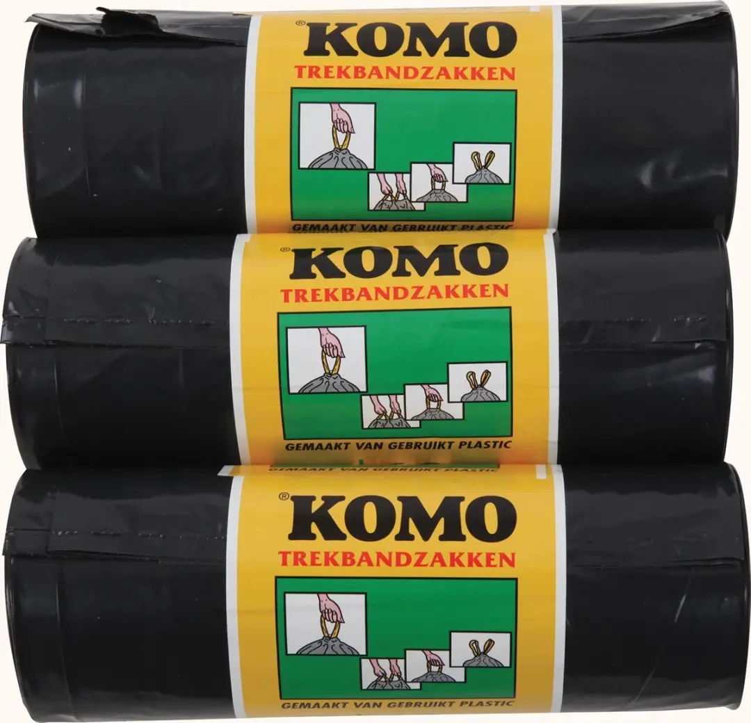 KOMO Afvalzakken met trekband - 60 l - 270 stuks