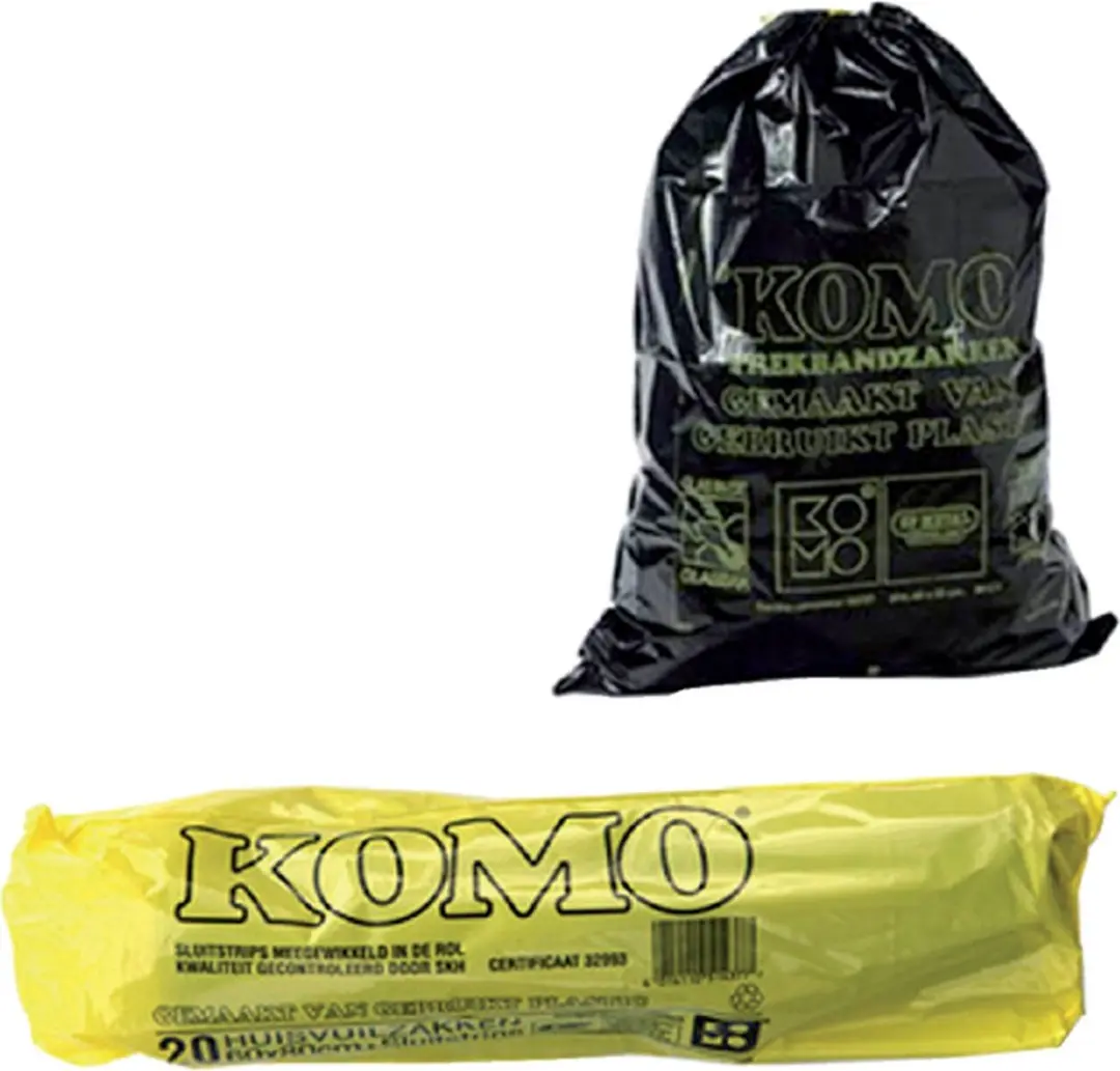 KOMO Afvalzakken met trekband - 60 l - 270 stuks