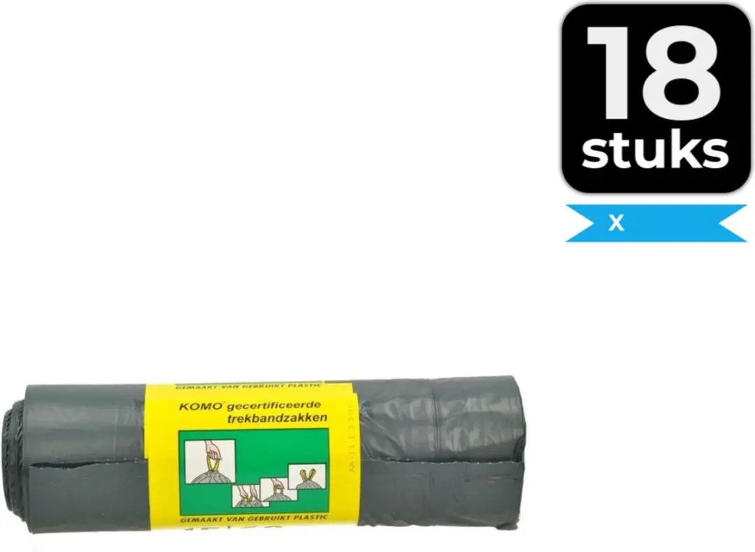 KOMO Afvalzakken 60L - 270 Stuks (18x15) - Grijs - afbeelding 6 van 6