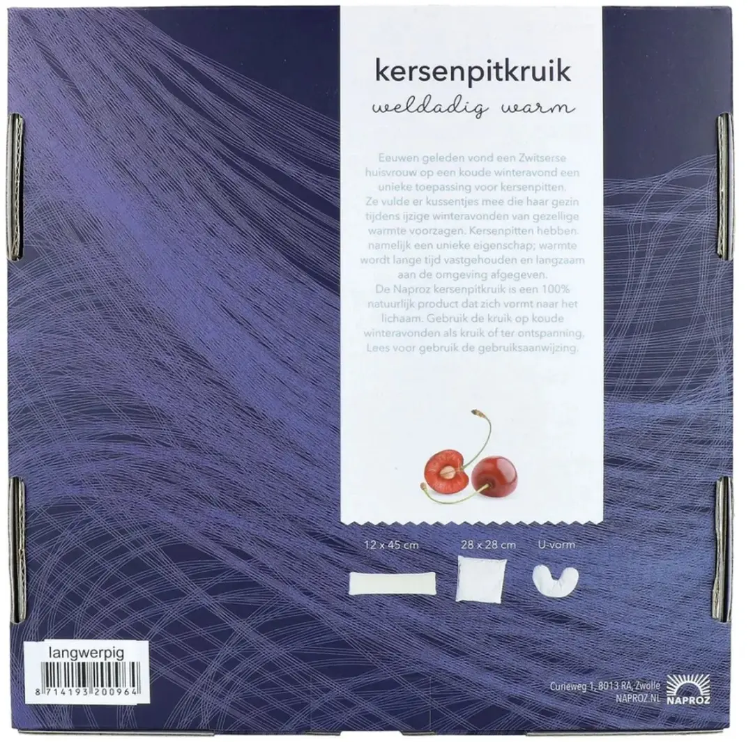 Naproz Kersenpitkruik 12x45cm - Oranje/Wit - afbeelding 3 van 6