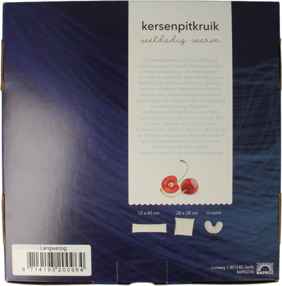 Naproz Kersenpitkruik 12x45cm - Oranje/Wit - afbeelding 4 van 6