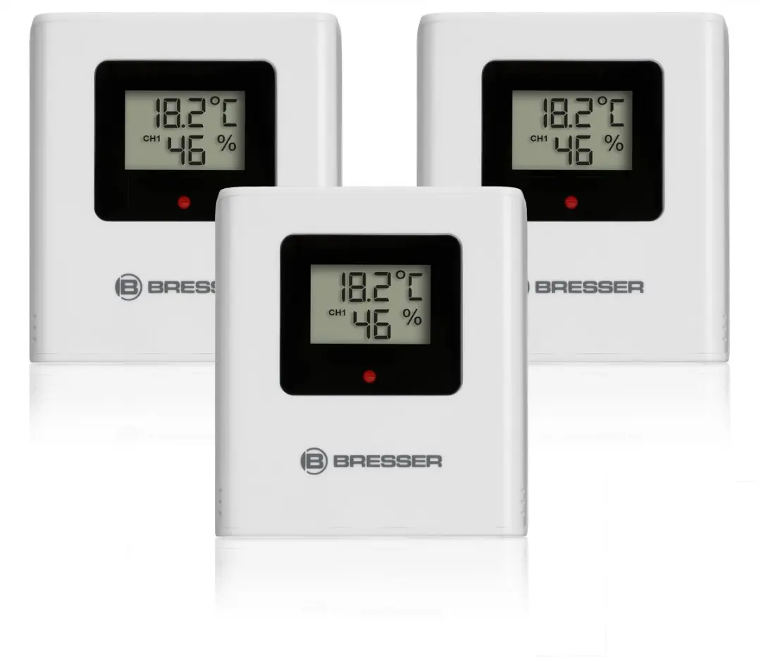 Bresser Quadro Invidio S Weerstation - 3x Thermo-hygrometer - Zwart