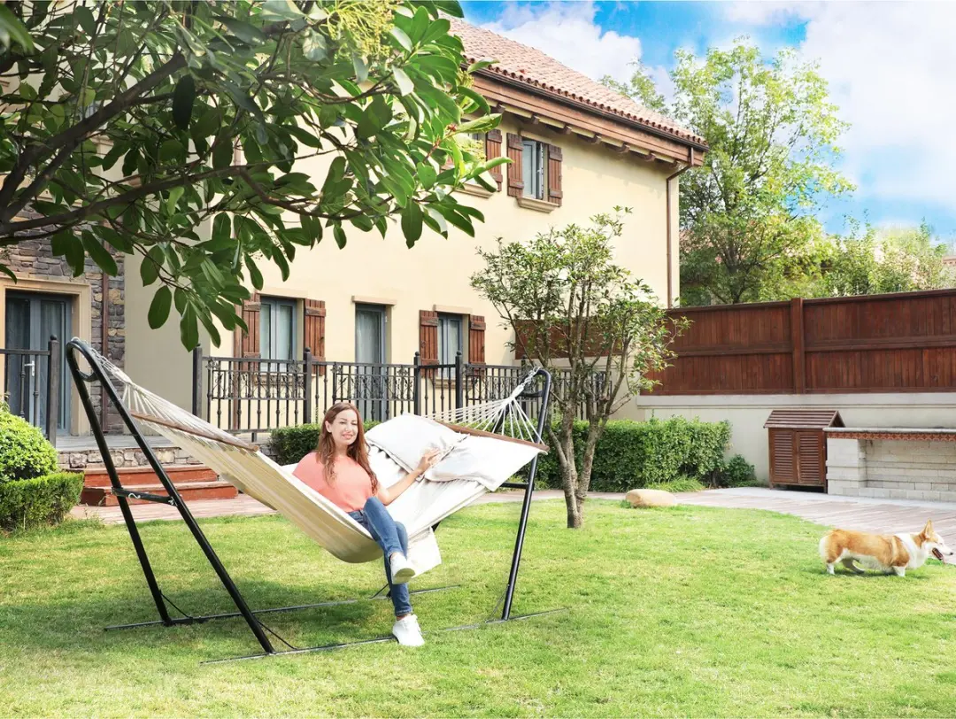 Songmics Hangmat Buiten 1 Persoon - 300 kg - Beige