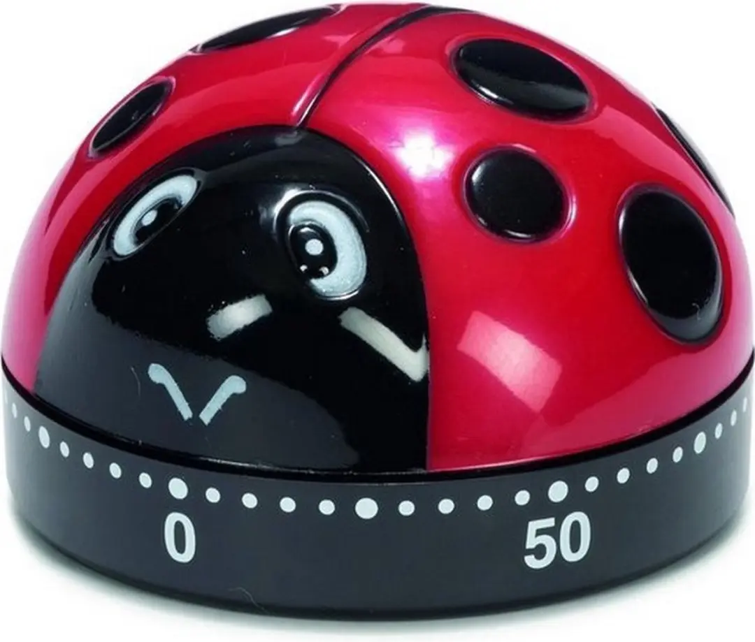 Patisse Lieveheersbeestje Kookwekker 6,3cm - Rood/Zwart