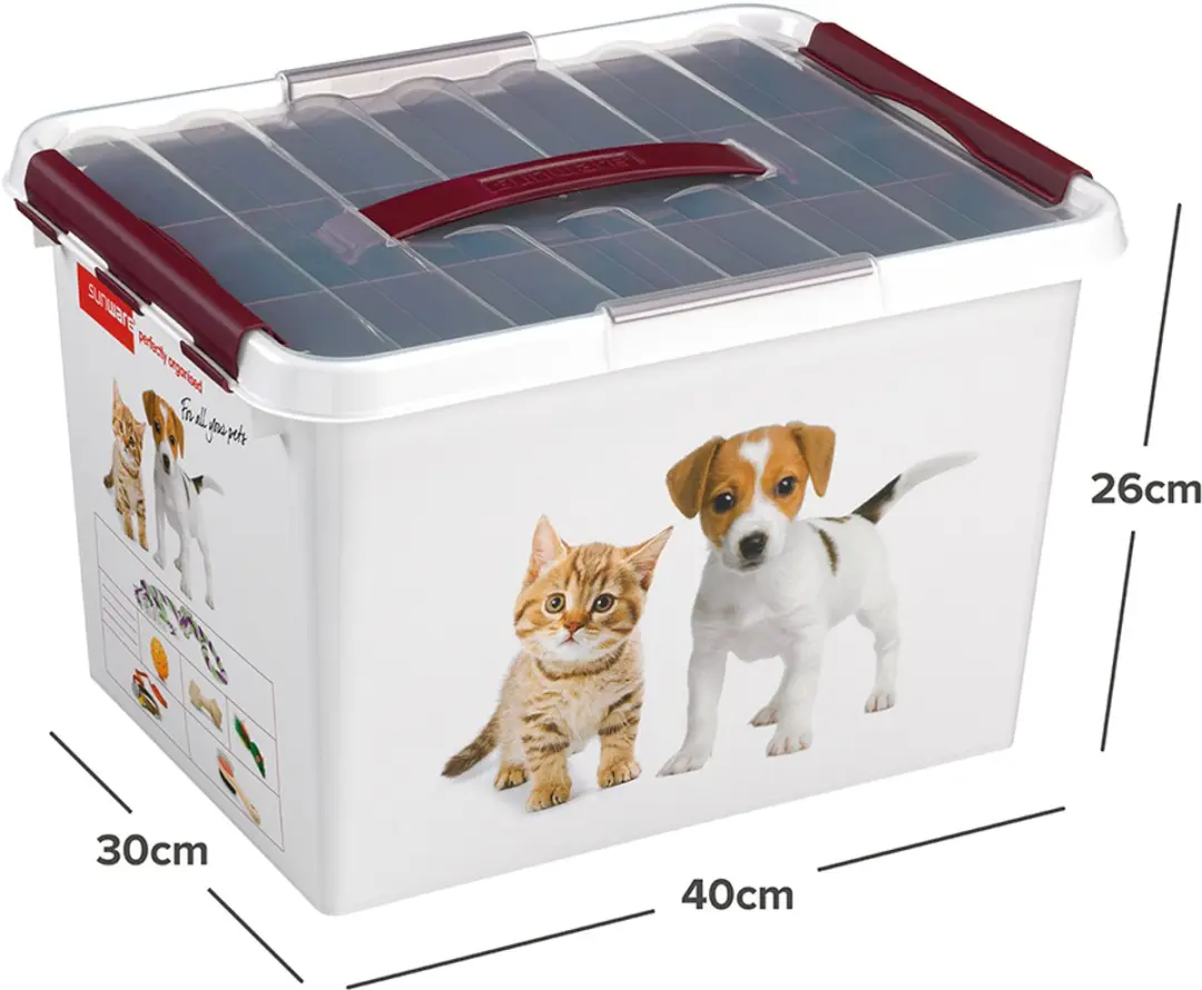 Sunware Q-line Huisdieren Opbergbox 22L - 40x30x26cm - Bordeaux