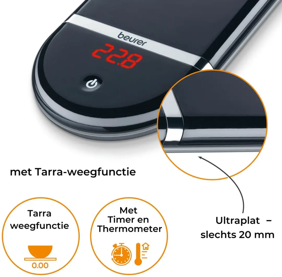 Beurer KS 36 Digitale Keukenweegschaal 5kg - Zwart