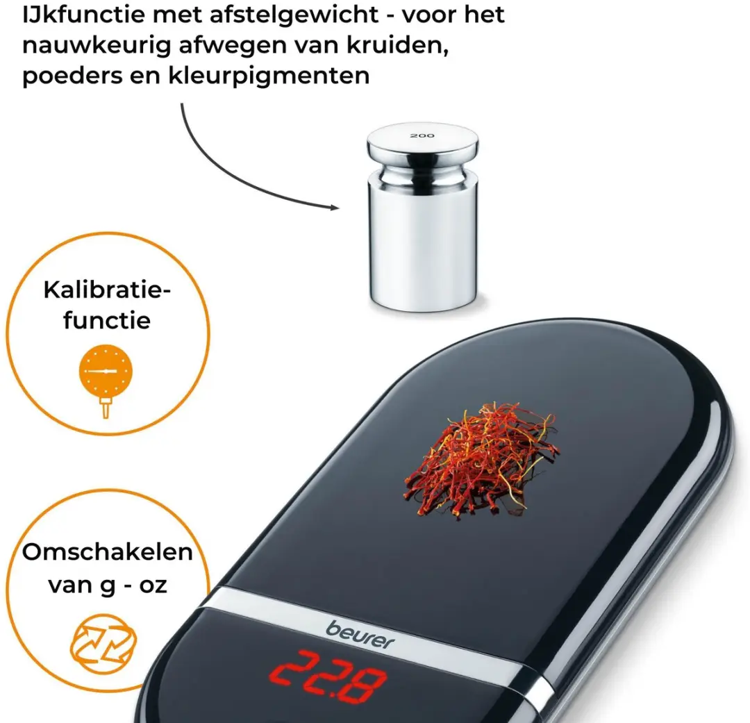 Beurer KS 36 Digitale Keukenweegschaal 5kg - Zwart