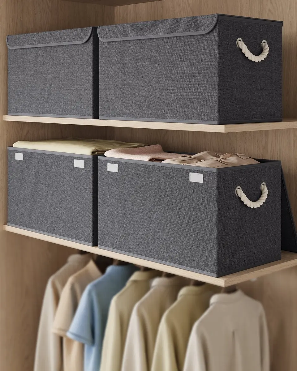 Songmics Opbergbox RFB050GZ01 - 3-delig Leigrijs - 45L