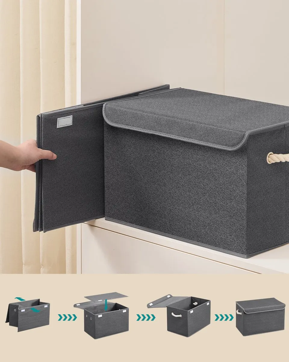 Songmics Opbergbox RFB050GZ01 - 3-delig Leigrijs - 45L