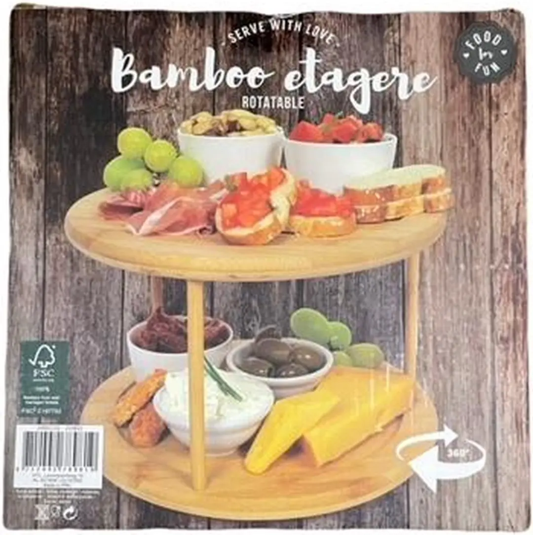 Svenska Living Etagère 2-laags - Bamboe 18xD26cm