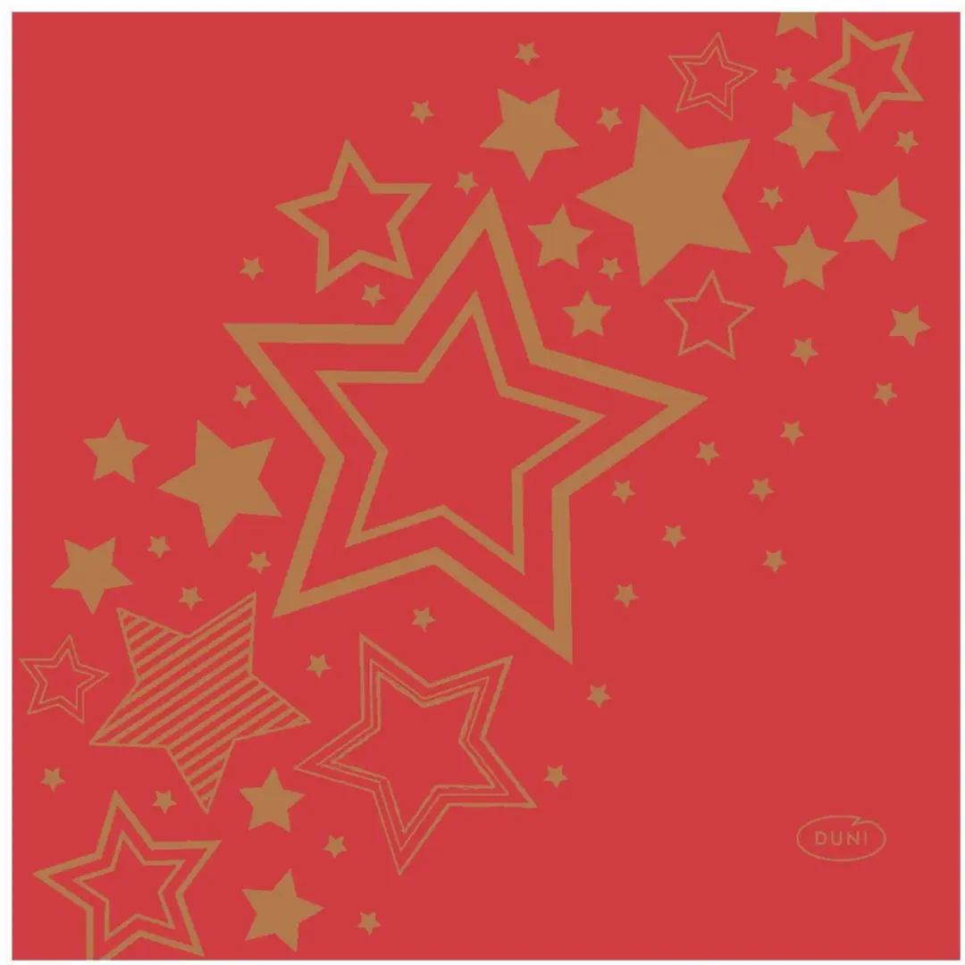 Duni Holiday Star Servetten Rood 24x24cm