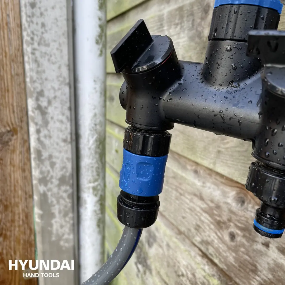 Hyundai Slanghaspel 20m 12mm - Zilver/Blauw/Zwart
