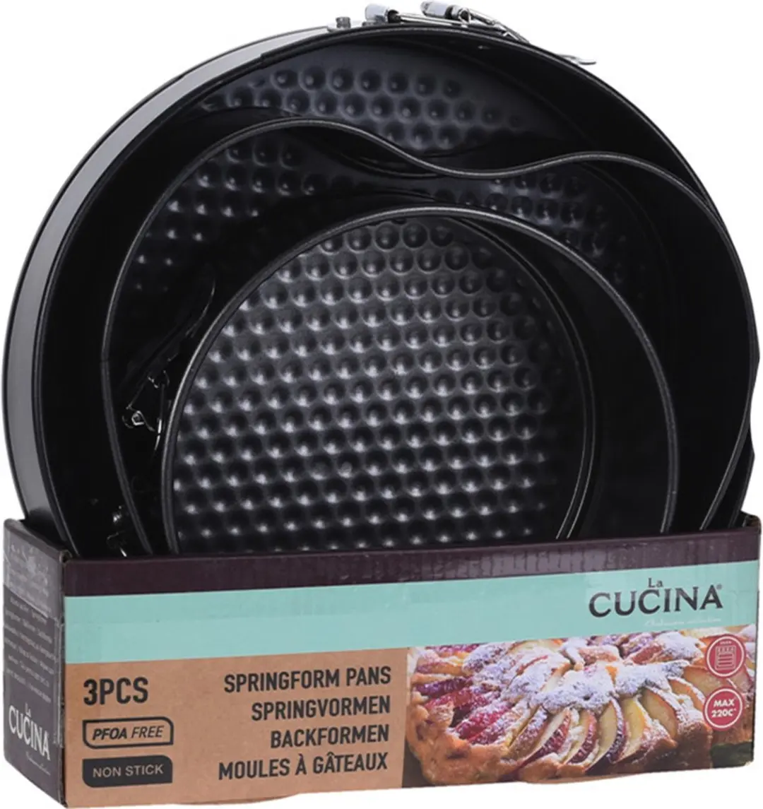 La Cucina 3-delige set springvormen 24cm - Zwart - afbeelding 2 van 3