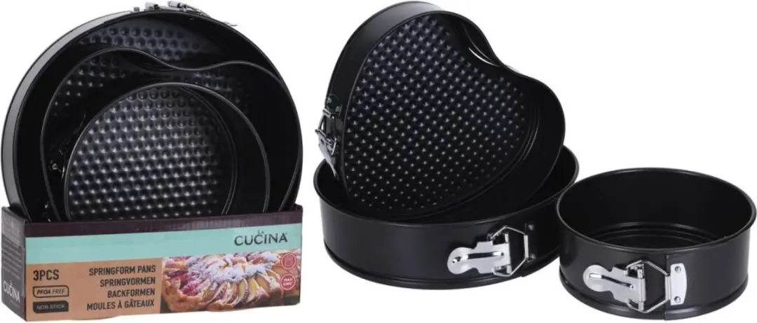 La Cucina 3-delige set springvormen 24cm - Zwart - afbeelding 3 van 3