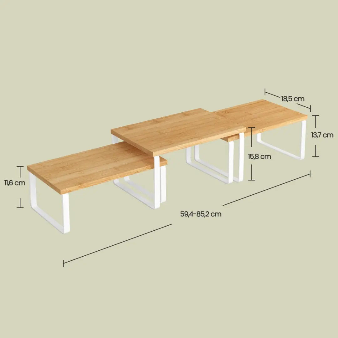 Songmics Kruidenrek KCS014YL02 - 3-delig Wit-Beige
