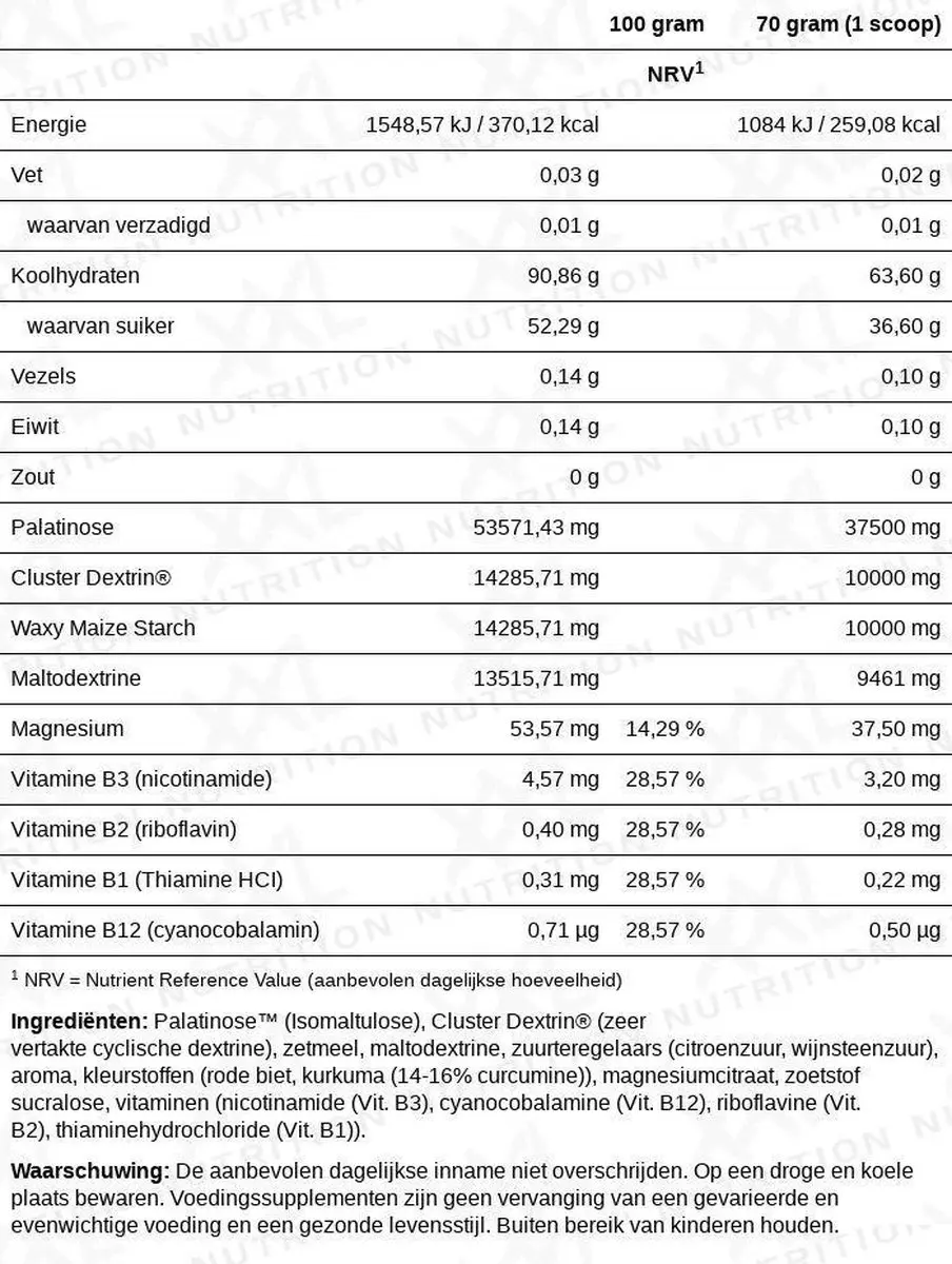 XXL Nutrition Advanced Carb Loader Koolhydraatpoeder 2000g - Orange