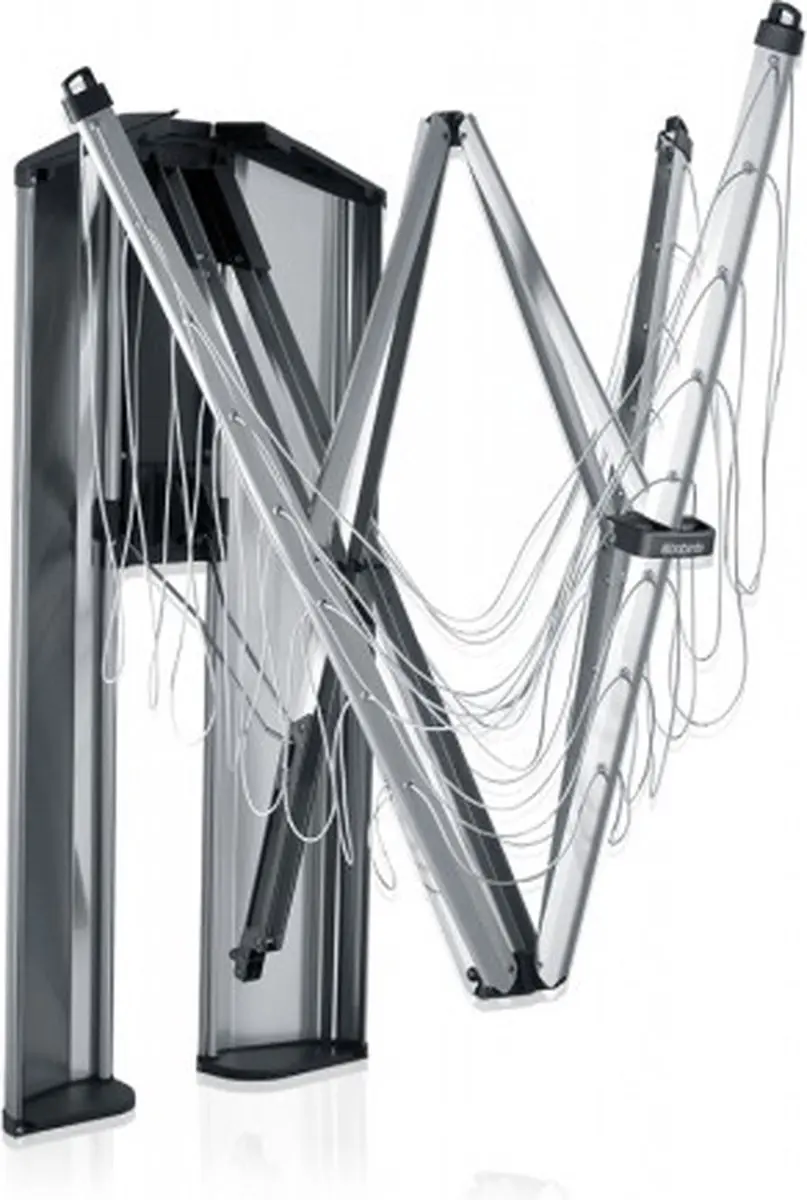 Brabantia WallFix Wanddroogrek 24m Metallic Grey - incl. Beschermbox