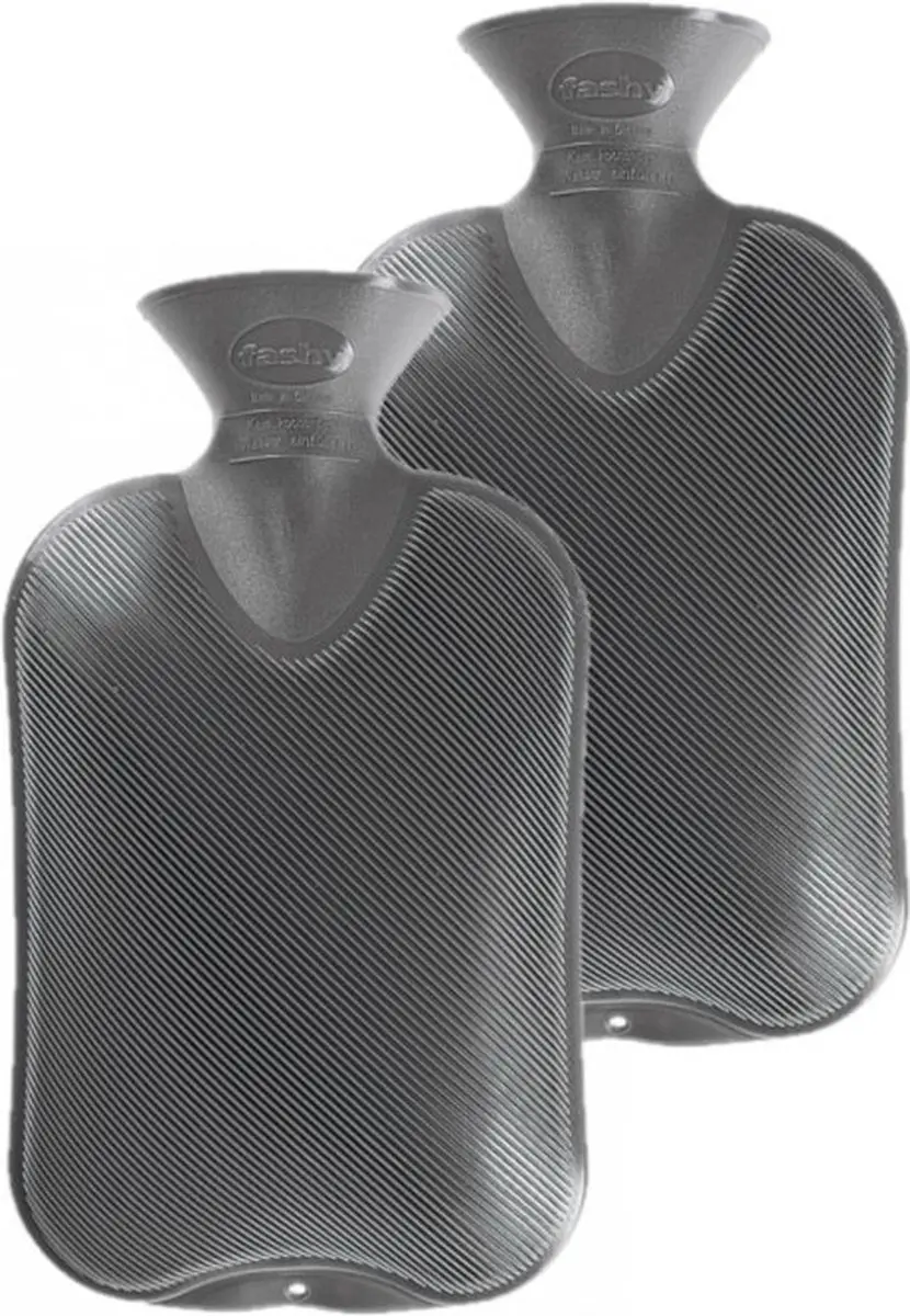 Fashy Warmwaterkruik Grijs - 2 Liter - 2 Stuks
