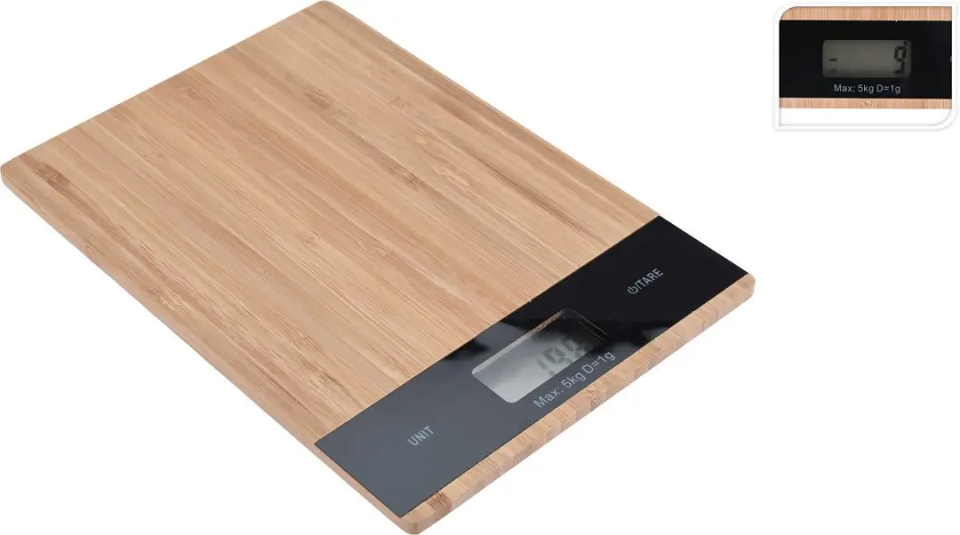Excellent Houseware Digitale Keukenweegschaal 5kg - Bamboe - afbeelding 4 van 6