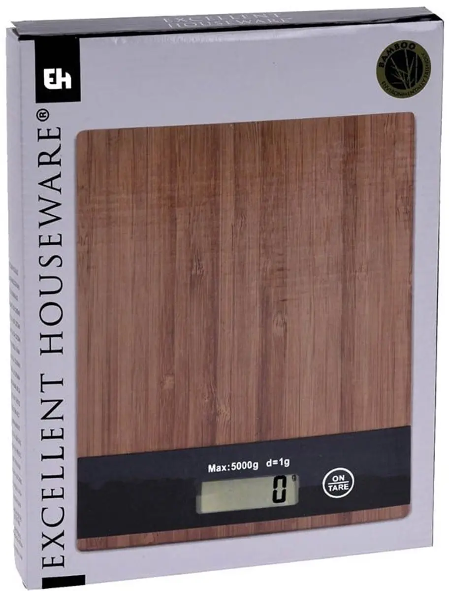 Excellent Houseware Digitale Keukenweegschaal 5kg - Bamboe - afbeelding 6 van 6