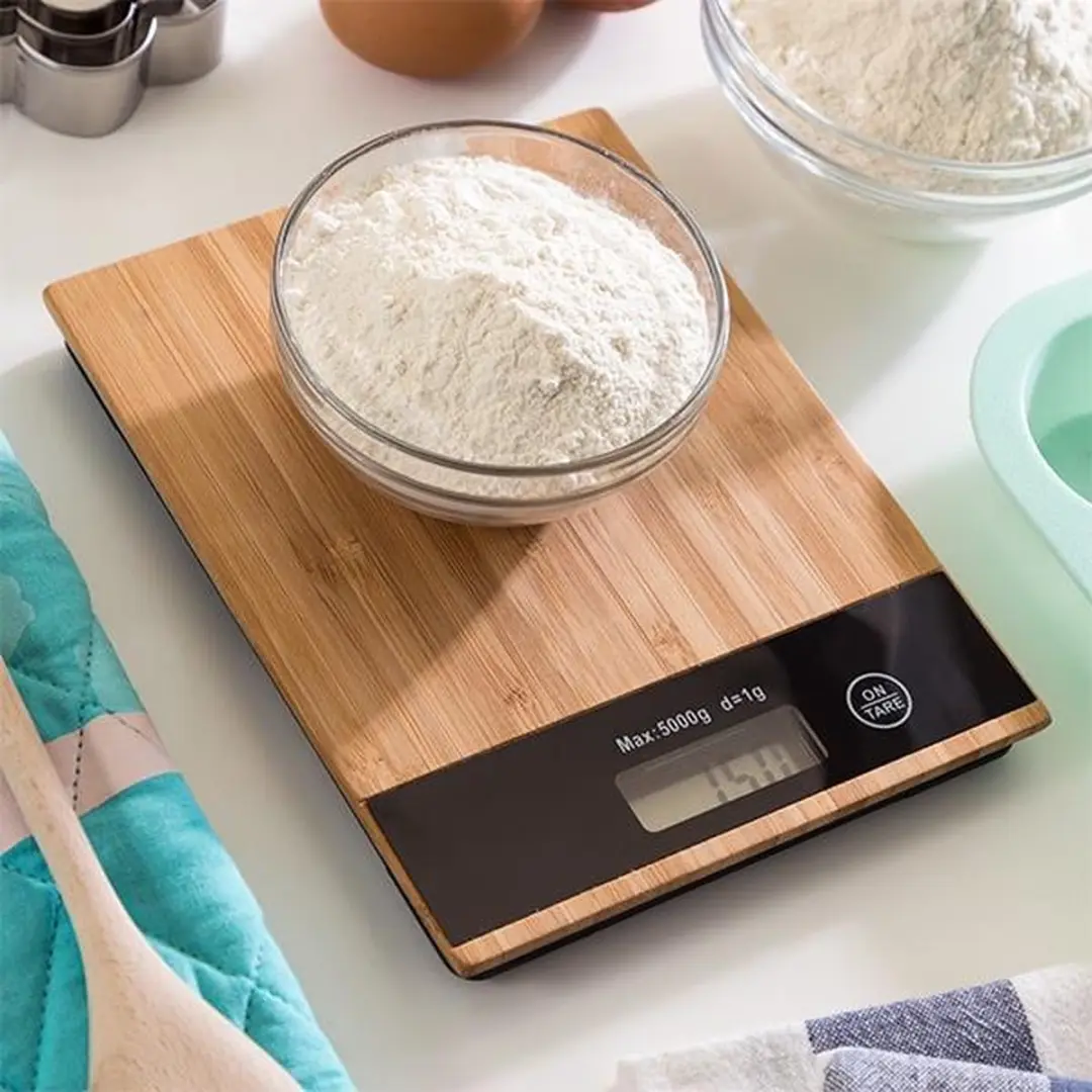 Excellent Houseware Digitale Keukenweegschaal 5kg - Bamboe - afbeelding 3 van 6