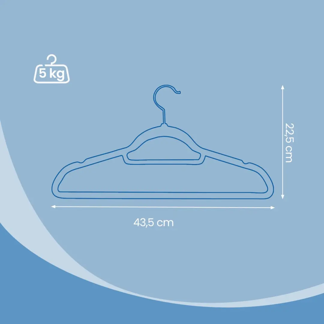 Songmics Kleerhangers - 20 Stuks - Zilver/Zwart - afbeelding 5 van 5