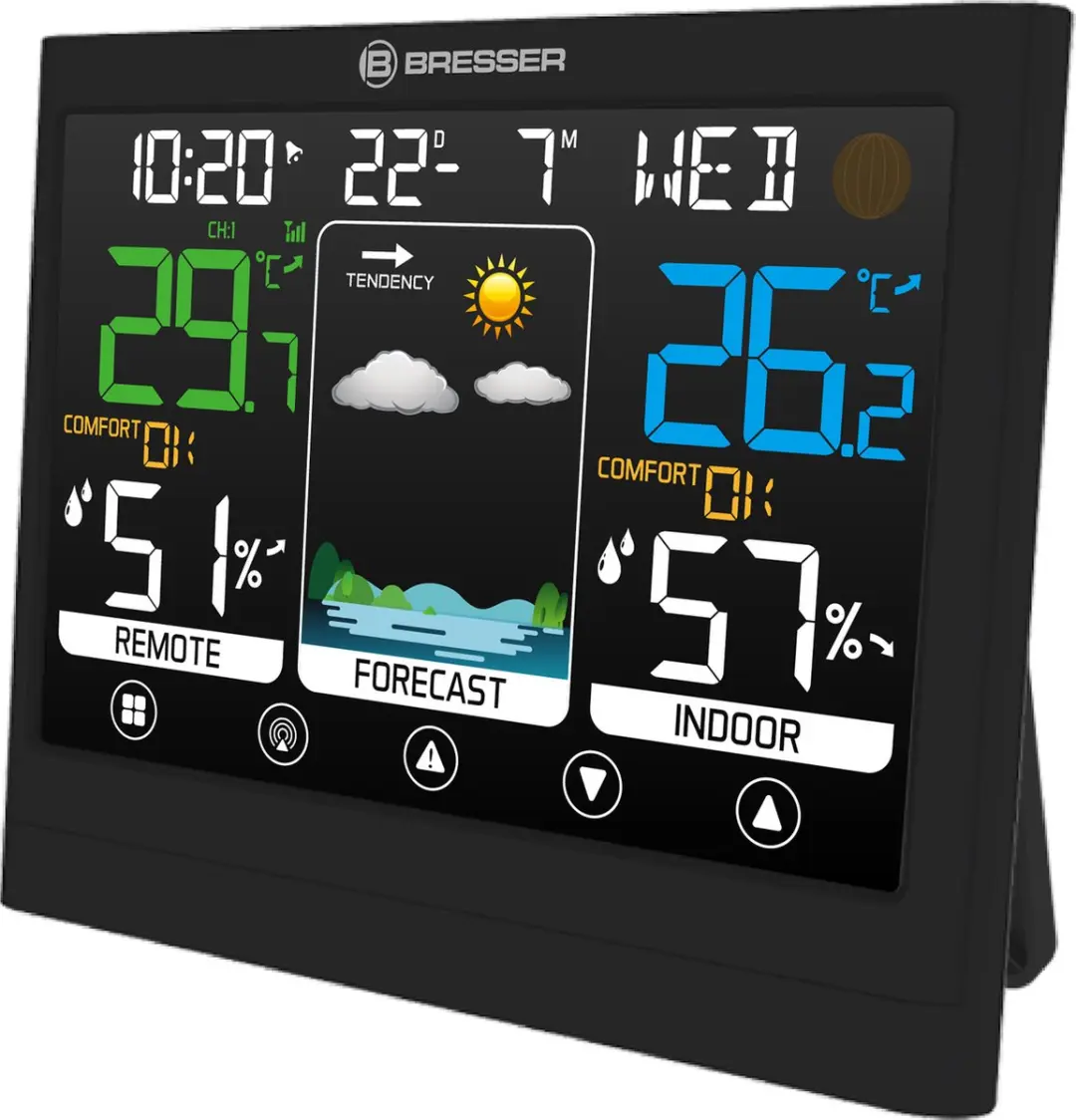Bresser MeteoTemp BF Weerstation - Touchscreen - Zwart