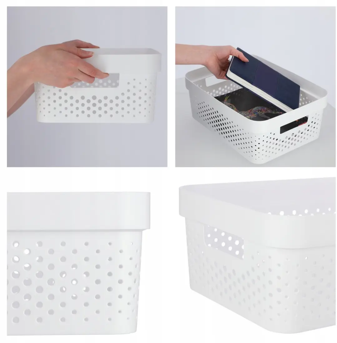 Curver Infinity Recycled Dots Opbergbox 11L - Wit