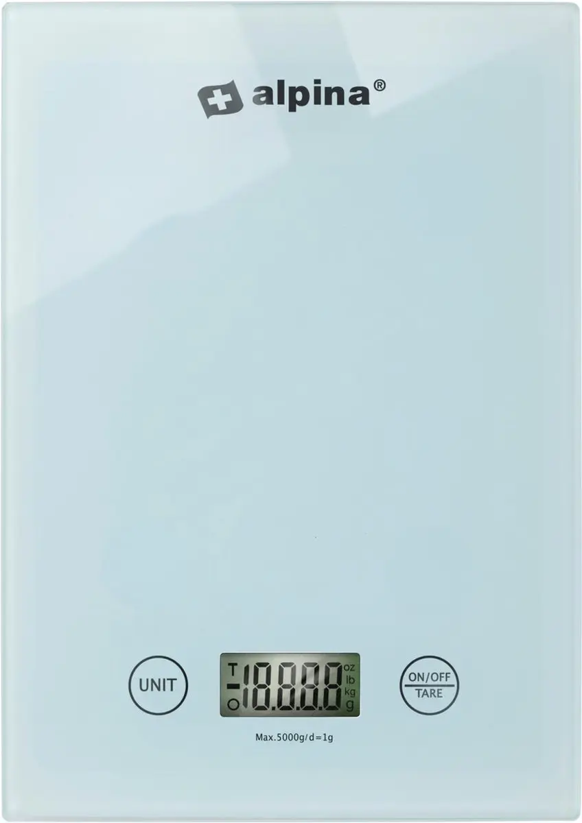 Alpina Digitaal Keukenweegschaal 5kg - Wit