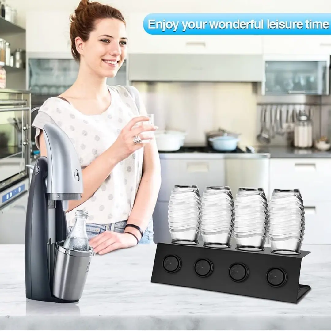 SodaStream Flessenhouder Roestvrijstalen - 4 Flessen - Zwart - afbeelding 3 van 6
