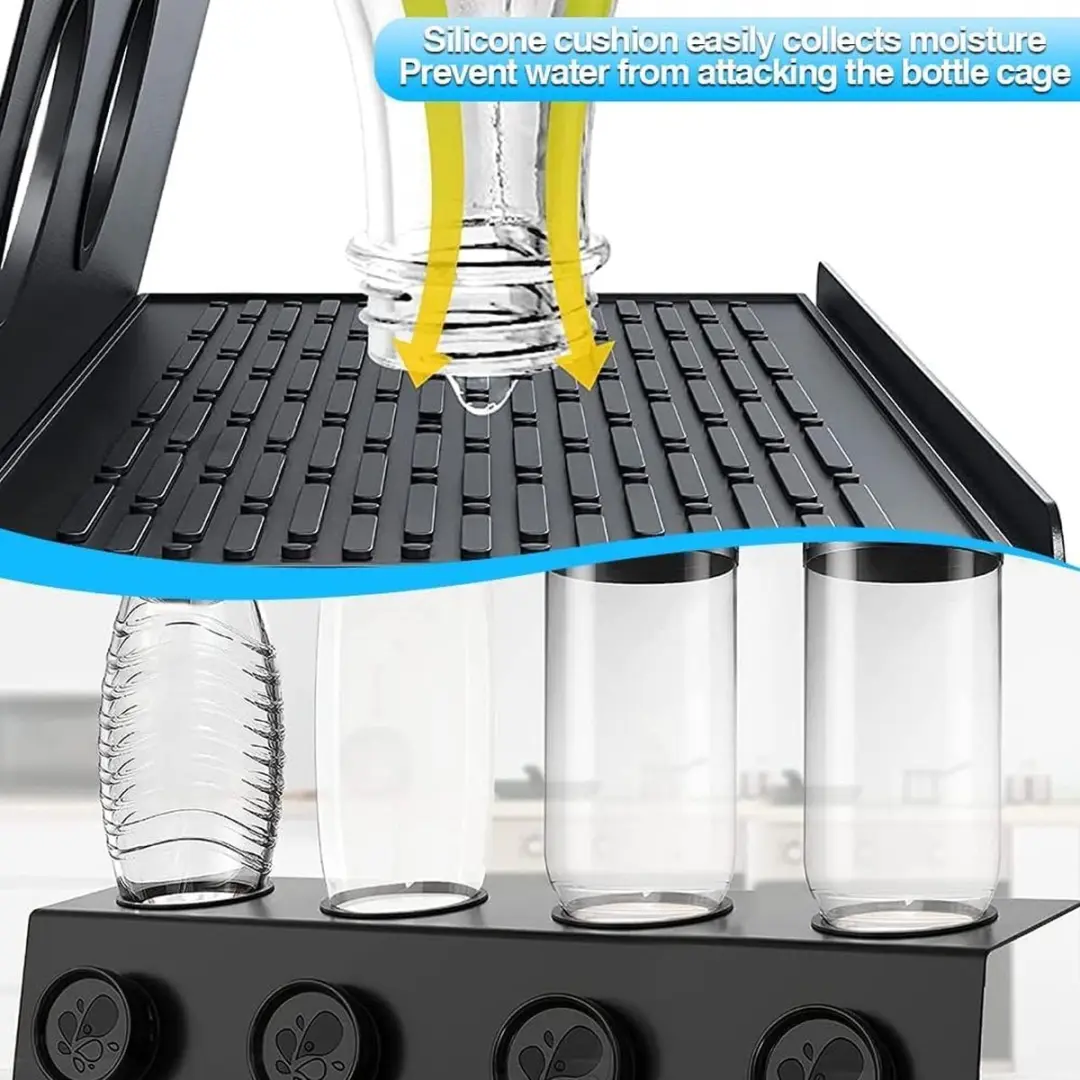 SodaStream Flessenhouder Roestvrijstalen - 4 Flessen - Zwart - afbeelding 6 van 6