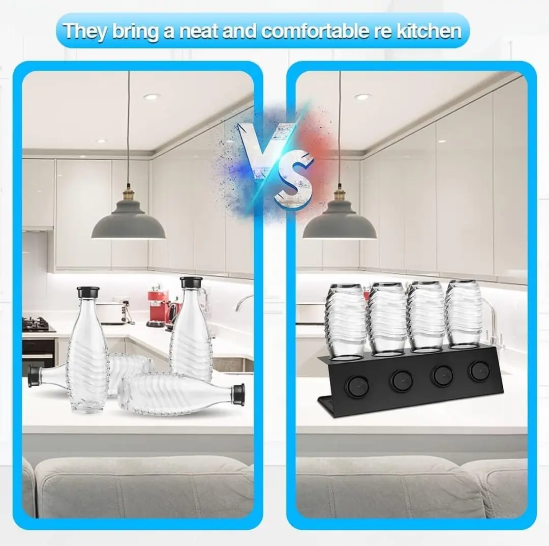 SodaStream Flessenhouder Roestvrijstalen - 4 Flessen - Zwart - afbeelding 2 van 6