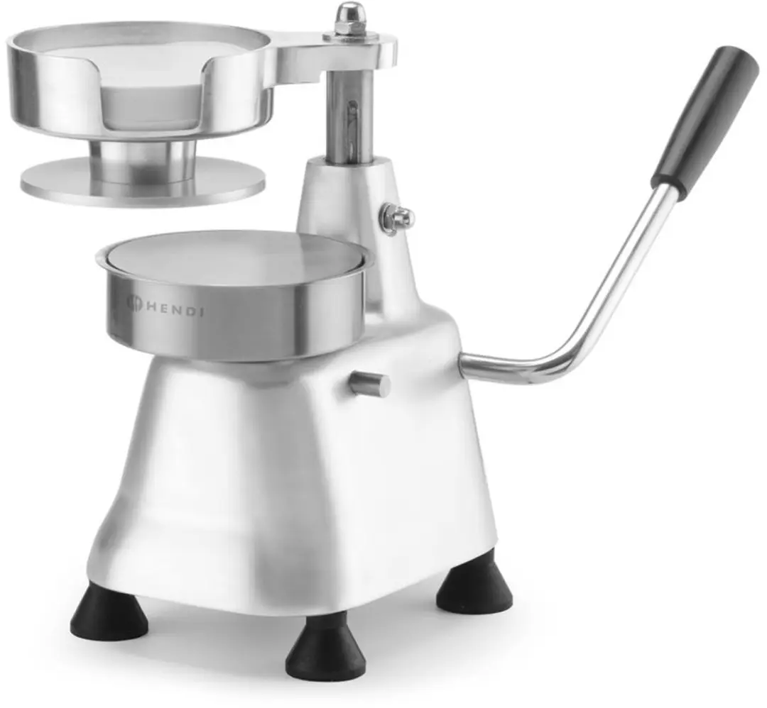 HENDI Hamburgerpers Ø130mm - Roestvrij Staal/Geanodiseerd Aluminium - afbeelding 4 van 6