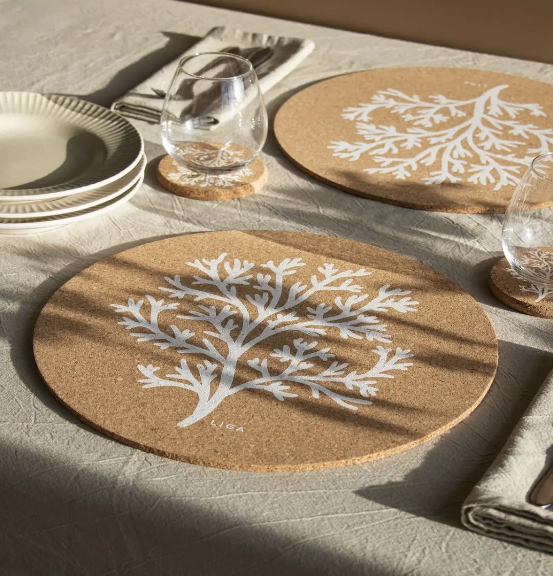 Liga Koraal Placemats - Kurk - 2 Stuks