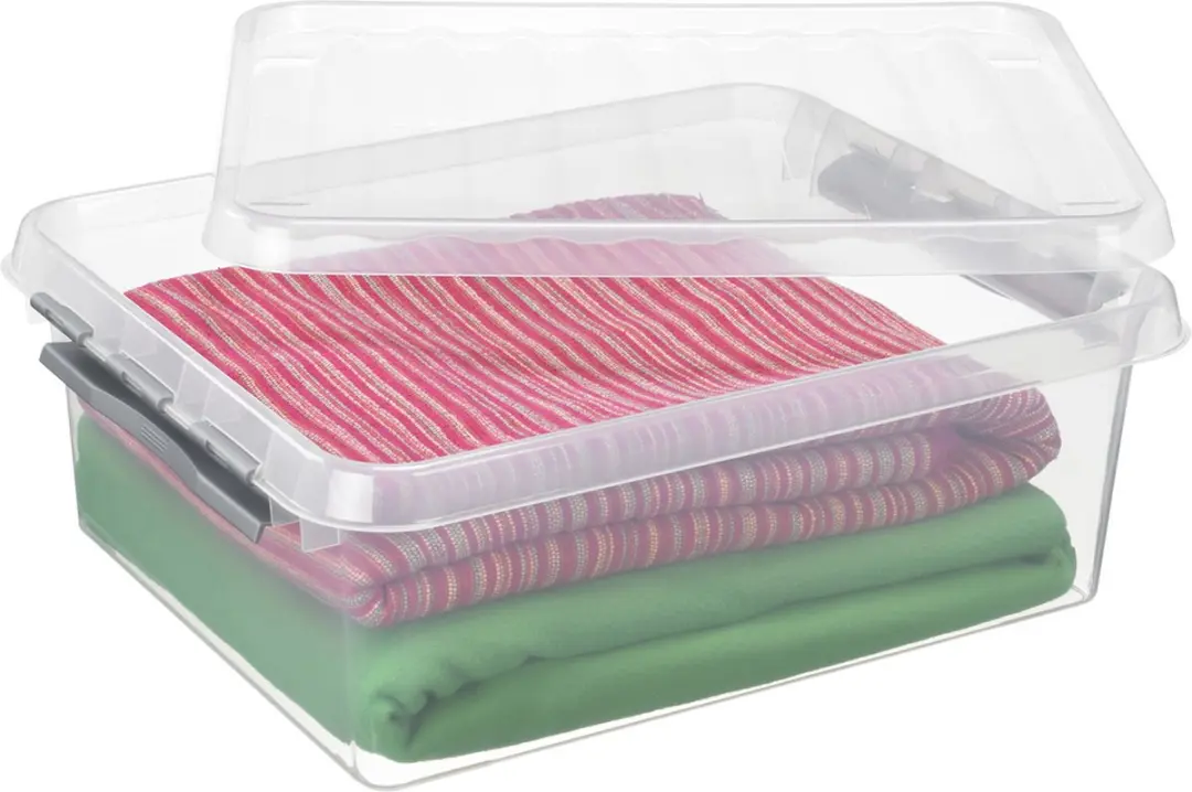 Sunware Q-Line Opbergbox 25L - 4 Stuks - Lichtgrijs