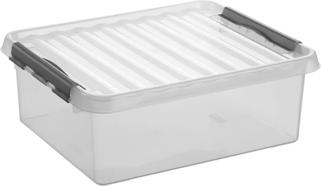 Sunware Q-Line Opbergbox 25L - 4 Stuks - Lichtgrijs