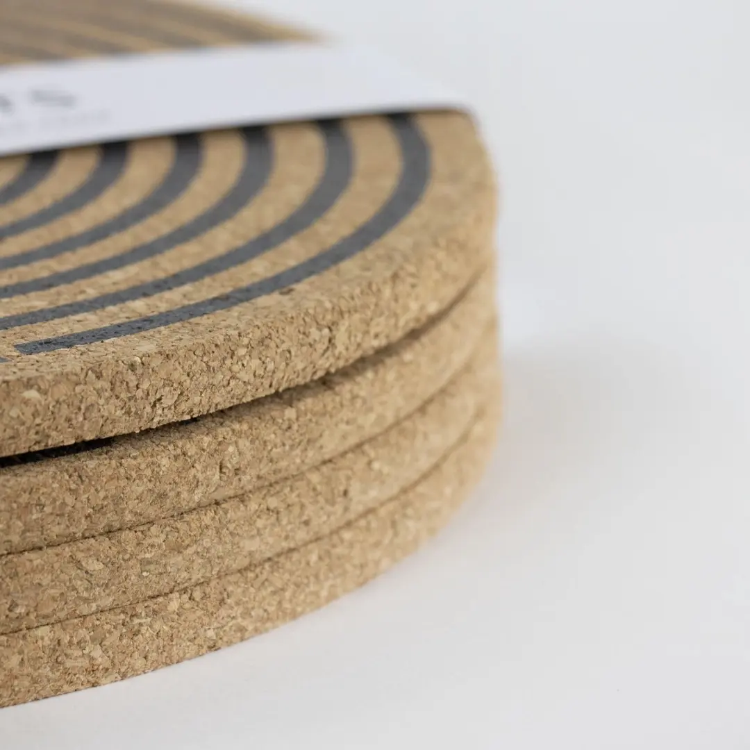 Liga Orbit Placemat Set - 4 Stuks Ø25cm - Kurk Beige