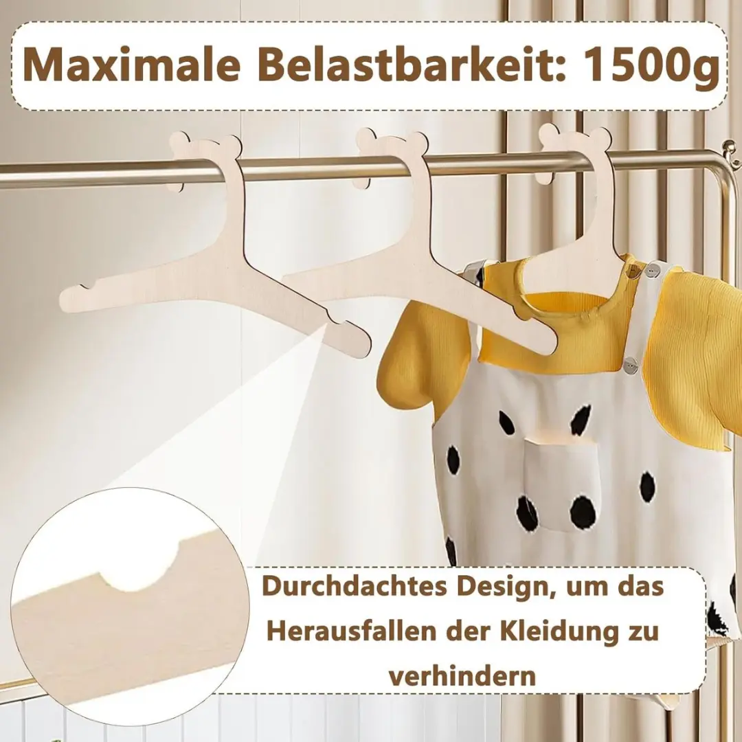 ECTEATOY YXP-160 Kledinghangers - 20 Stuks - Houtkleur