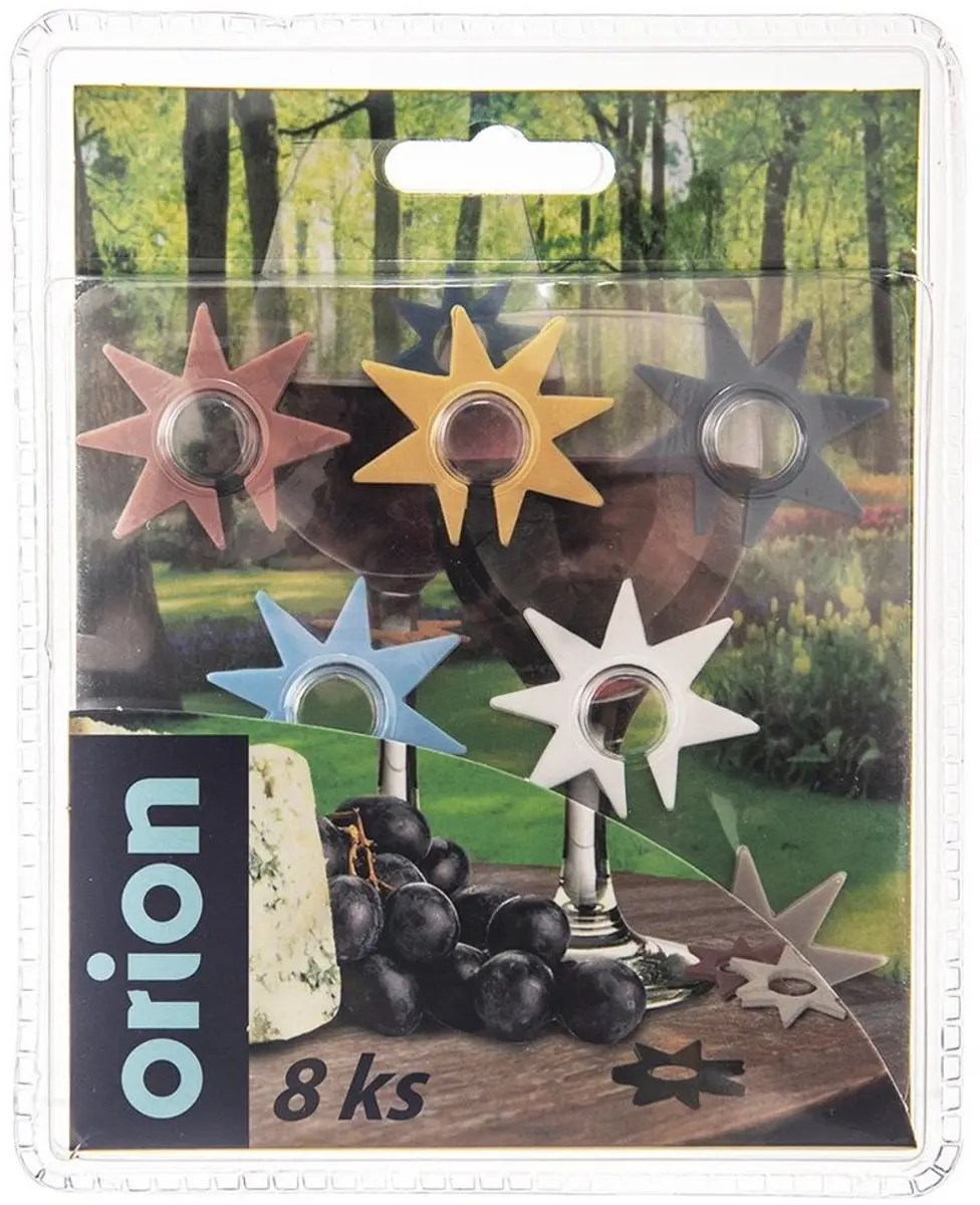 Orion Glasmarkers Stervorm - 8 Stuks - Meerkleurig