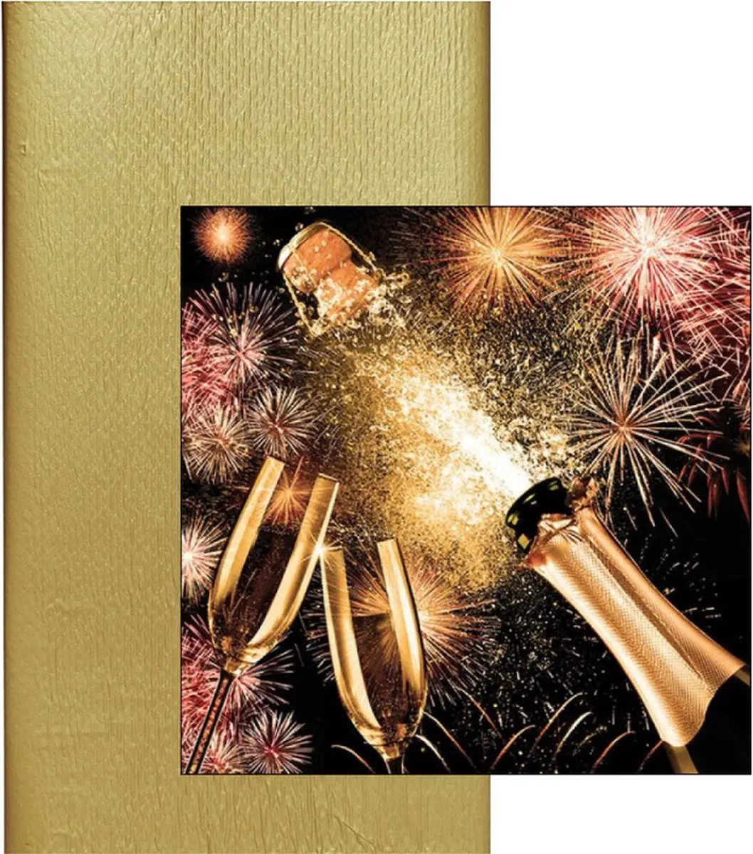 Duni Kerst Tafelkleed Goud - 1x Tafelkleed + 20 Servetten